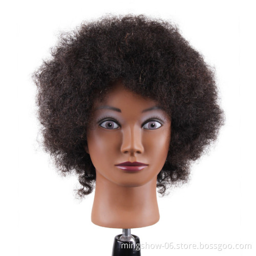 Wholesale top quality Professional Afro Hair Styling Make Up  afro mannequin training head with human hair